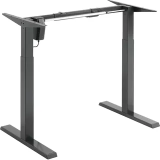 Sitz-Steh-Schreibtisch Elektrisch Höhenverstellbarer Schreibtisch Tischgestell bis 80kg Bürotisch ohne Tischplatte - Grau