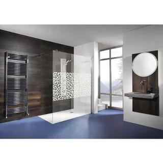 Raumdusche Breuer Entra Walk In 1200x2000 mm Dekorglas Terrazzo weiß chromoptik