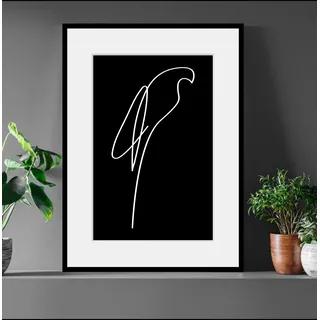 Bild QUEENCE "Julian", schwarz (farbe rahmen: schwarz, farbe bild(er): schwarz), B:40cm H:50cm, Acrylglas, Holz, Papier, Bilder, Bild, HD Premium Poster-Druck inkl. Holzrahmen