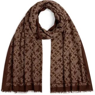 Tommy Hilfiger Modeschal "TH MONOGRAM", rich walnut