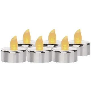 Teelicht Kerzen silber 6x CR2032 Christmas Lighting DCCV12