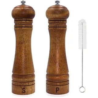 Pfeffermühle,Salz und PfefferMühle Holz Gewürzmühlen Groβ mit Reinigungsbürste 8 Zoll