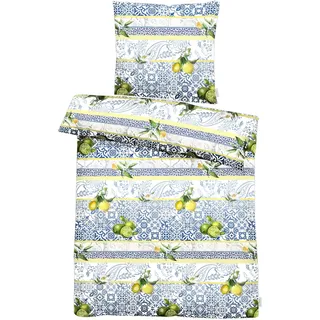 Bettwäsche APELT "Amalfi", mehrfarbig, B/L: 155cm x 220cm, 1 Stk., 1 Stk., Satin (Bio-Baumwolle), B/L: 80cm x 80cm, 2 tlg., Satin (Bio-Baumwolle), Obermaterial: 100% Baumwolle, Bettwäsche, Bettwäsche, Bettwäsche-Set mit Reißverschluss, Baumwoll-Satin, Digitaldruck