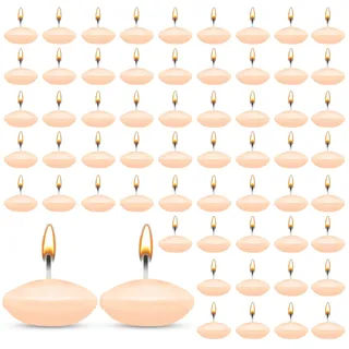 HA BIN 60 Stück Leichte Orange Schwimmkerzen, 3.5 cm Schwimmkerzen, für Hochzeiten, romantische Nächte, Junggesellinnenabschiede, Dekorationen (Leichte Orange)