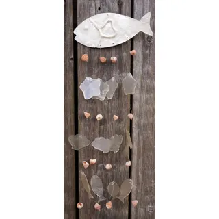 Maritimes Mobile aus Muscheln, Handarbeit, Windspiel, Fisch 1 | Einzigartiges Windspiel, fördert Entspannung, ideal für Kinderzimmer, handgefertigte Qualität