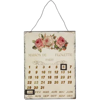 Ambiente Haus Metallbild "Metallbild Kalender - Rosen 25x33cm" 1 Stk. tlg., farbe bild(er): bunt