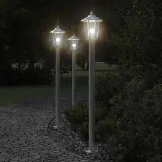 vidaXL Wegeleuchte Silbern 120 cm Edelstahl - Silber