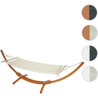 Hängematte mit Gestell HWC-J46, Hängeschaukel, bis 200kg Holzgestell FSC®-zertifiziert 320cm ~ braun
