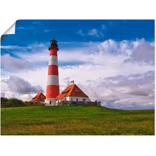 Artland Poster »Leuchtturm Westerheversand« Gebäude 1 Stk. tlg. als Leinwandbild, Poster in verschied. Größen, blau