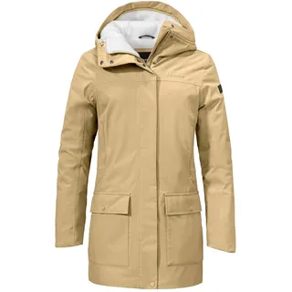 Schöffel Damen Ins. Parka Rotterdam L wind- und wasserdichter Damen Parka mit verstellbarer Taille, Wintermantel mit 4-Wege-Stretch und Teddyfutter