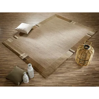 Orientteppich OCI DIE TEPPICHMARKE "Sensation Lakir" Gr. 1, braun (cappuccino), B:70cm H:6mm L:140cm, Seide, Wolle, Teppiche, Orientteppich, handgeknüpft, Wohnzimmer