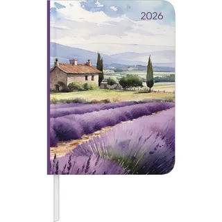 Alpha Edition - Daily Journal Aquarelle 2026 – Buchkalender A6 (ca. 11×15 cm) mit Tagesübersicht & Notizseiten, kompakter Taschenkalender & Terminplaner für Beruf, Schule & Alltag