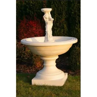 Zierbrunnen Springbrunnen Dekoration Skulptur Brunnen Garten Fontaine Teich Neu - Weiß