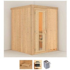 Bild von Sauna »Norma«, (Set), 9 KW-Ofen mit integrierter Steuerung beige