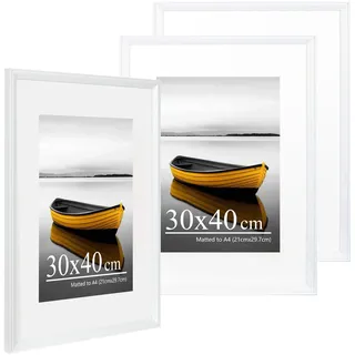 Baoee 30×40cm Weiß Bilderrahmen,3er Set,30×40cm Rahmen,Posterrahmen