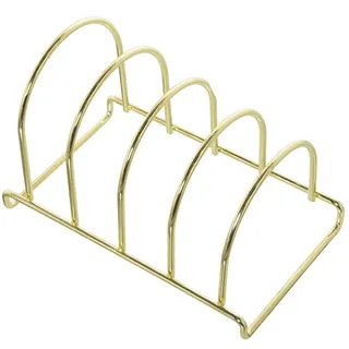 Tabletthalter für 4 Tabletts aus Metall in Gold, 20 x 12 x 13 cm
