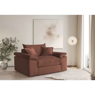 Home Affaire XXL-Sessel Soft&Cosy Cord 151 x 93 x 123 cm orange mit 2 Zierkissen