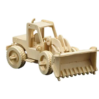Peter Bausch GmbH & Co. KG Pebaro 863/6 Holzbausatz Radlader, 3D Puzzle, Modellbausatz, Basteln mit Holz, Holzpuzzle, vorgestanzte Holzplatte, inkl. Schmirgelpapier, ausbrechen, zusammenstecken, fertig, Geschenkidee