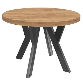 dekori.interiors Dekori_Interiors Esstisch, Braun, Holz, Rund, 100x77x150 cm, Esszimmer, Tische, Esstische