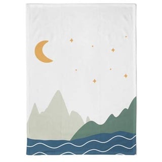 Chic Mic Küchenhandtuch aus 100% Organic Cotton hergestellt, Motiv: Moon & Mountains, sind waschbar bei 40°C, haben eine Größe von 50 x 70 cm, OKT108