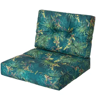 Bjird Sesselkissen, Kissen für Rattanmöbel, Sitzkissen & Rückenkissen, Sitzkissen für Sessel / Stühle - Indoor & Outdoor - Anti-Rutsch - 68x68, 68x39 cm, Grünes Gras