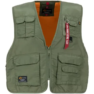 Blouson ALPHA INDUSTRIES "Utility Vest", Herren, Gr. S/M, grün (sage, grün), Obermaterial: 100% Nylon; Futter: 100% Polyester, Jacken Blouson