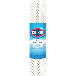 Duck Clorox Gepolsterte Schaumstoff-Badewannenmatte, rutschfeste Badematte mit Saugnapf für Komfort und Sicherheit, 43,2 x 91,4 cm, Weiß