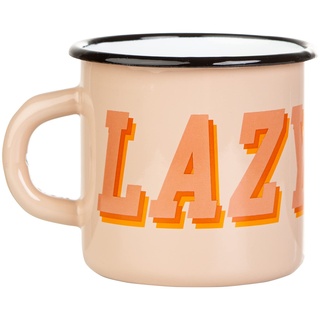 LAZY DAYS - Emaille Becher im Retro look - leicht und robust - von MUGSY.de - Inhalt: 330ml (Text)