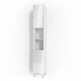 Vicco Fynn Hochschrank 30 x 190 cm Weiß Hochglanz Spanplatte