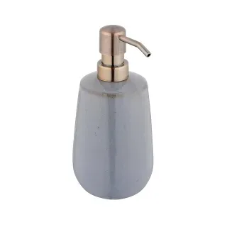 WENKO Sirmione Seifenspender Keramik, 430 ml, handbemalt , Sparsames Dosieren von Flüssigseife, Spülmittel oder Desinfektionsmittel
, 1 Stück, Farbe: grau