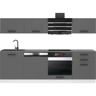 Belini Küchenzeile Linda 240 cm Silber