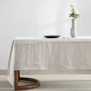 EVERLY Leinen-Tischdecke, 100% steingewaschenes französisches Leinen-Tischdecken für 1,8 m rechteckige Tische 152,4 x 274,4 cm, dekorative Halloween-Tischdecke, waschbare Thanksgiving-Tischdecken