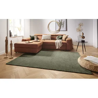 Mint Rugs Supersoft Kurzflor Teppich Modern Flauschig Weich Einfarbig für Wohnzimmer Küche Flur oder Schlafzimmer Moosgrün 120x170 cm, Polyester