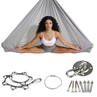 Aerial Yoga Hängematte Set, Aerial Yoga Swing Air Fliegen, (Grau,150x280CM)