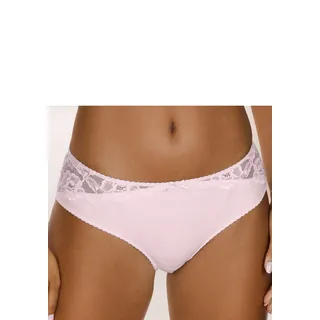 Tanga LASCANA "Vittoria", Damen, Gr. 48/50, rosa (rosé), Obermaterial: 84% Polyamid (TACTEL), 16% Elasthan (LYCRA), körpernah, Unterhosen Tanga, mit Spitzeneinsätzen