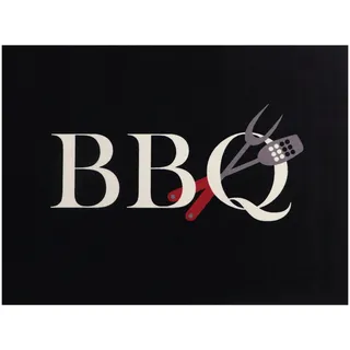 Primaflor Primaflor-Ideen in Textil Fußmatte »BBQ Grillunterlage schwarz, Made in Belgium« rechteckig 5 mm Höhe Grillmatte ideal als Bodenschutz, mit Spruch, rutschhemmend, waschbar,