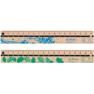 Herlitz 50033614 Lineal, 17 cm, aus 100 Prozent FSC-Holz, 1 Stück
