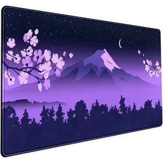 Schreibtischunterlage, japanische Schreibtischunterlage, niedliches Fuji-Berge-Gaming-Mauspad, groß, Kirschblüten-Mauspad, XXL-Schreibtischmatten, Kawaii-Anime-Schreibtischmatten, Pad, 80x40 cm