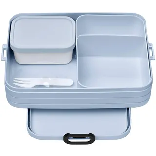 Mepal - Bento Lunchbox Take A Break Large - Brotdose mit Bento-Box - Meal Prep Box für Sandwiches, Kleine Snacks & Reste - Snack & Mittagessen - Essensbox mit Fächern - 1500 ml - Nordic Blue