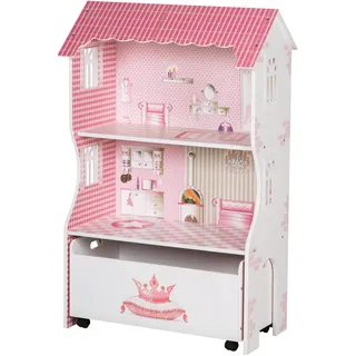 roba Holzpuppenhaus Puppenvilla für Ankleidepuppen rosa