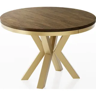 WFL GROUP Esstisch Alteiche, Holzwerkstoff, 10-Sitzer, Rund,Rund, 120x76x120 cm, Esszimmer, Esstische