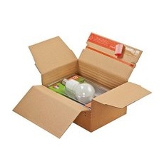 10 ColomPac® Versandkartons Blitzbodenkartons 23,8 x 17,0 x 6,0 - 13,0 cm