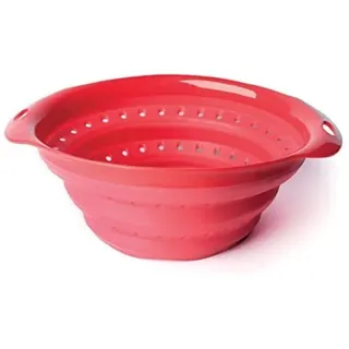 Excelsa Nudelsieb, platzsparend, 24,5 cm, Kunststoff, rot