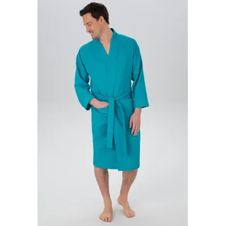 Unisex-Bademantel OTTO HOME "Vanessa, ideal für Sauna & Spa, Hotelbademantel, Morgenmantel" Gr. XXXL, blau (türkis), 3XL, Baumwolle, Hausmäntel, Unisex-Bademantel, Taschen, Damen & Herren, Waffelpiqué, sehr leichte Qualität, S-3XL, Topseller