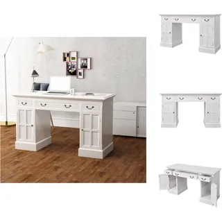 vidaXL Schreibtisch Sekretär Weiß 140 x 48 x 80 cm - Schreibtische - Weiß