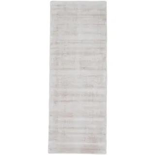carpetfine Ava Viskoseteppich Teppichläufer 60 x 180 cm Beige/Weiß