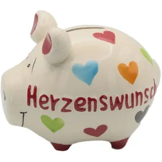 Logbuch-Verlag Sparschwein 12,5 cm Spardose Herzen Ostern Geldgeschenk Verpackung Geschenk Geburtstag Hochzeit Herzenswunsch