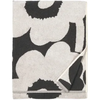 Marimekko - Badetuch, Duschtuch - Unikko - Baumwolle - Farbe: Charcoal-Off White - 70 x 150 cm