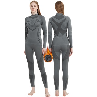 MeetHoo Thermounterwäsche Damen, Funktionsunterwäsche Set Funktionswäsche Thermoaktiv Thermowäsche Base Layer Skiunterwäsche Skifahren Laufen