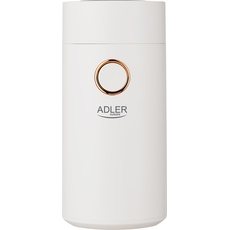 Adler Coffee grinder AD4446wg 150 W, Coffee beans capacity 75 g, Lid safety switch, Baltas, Kaffeemühle, Weiss